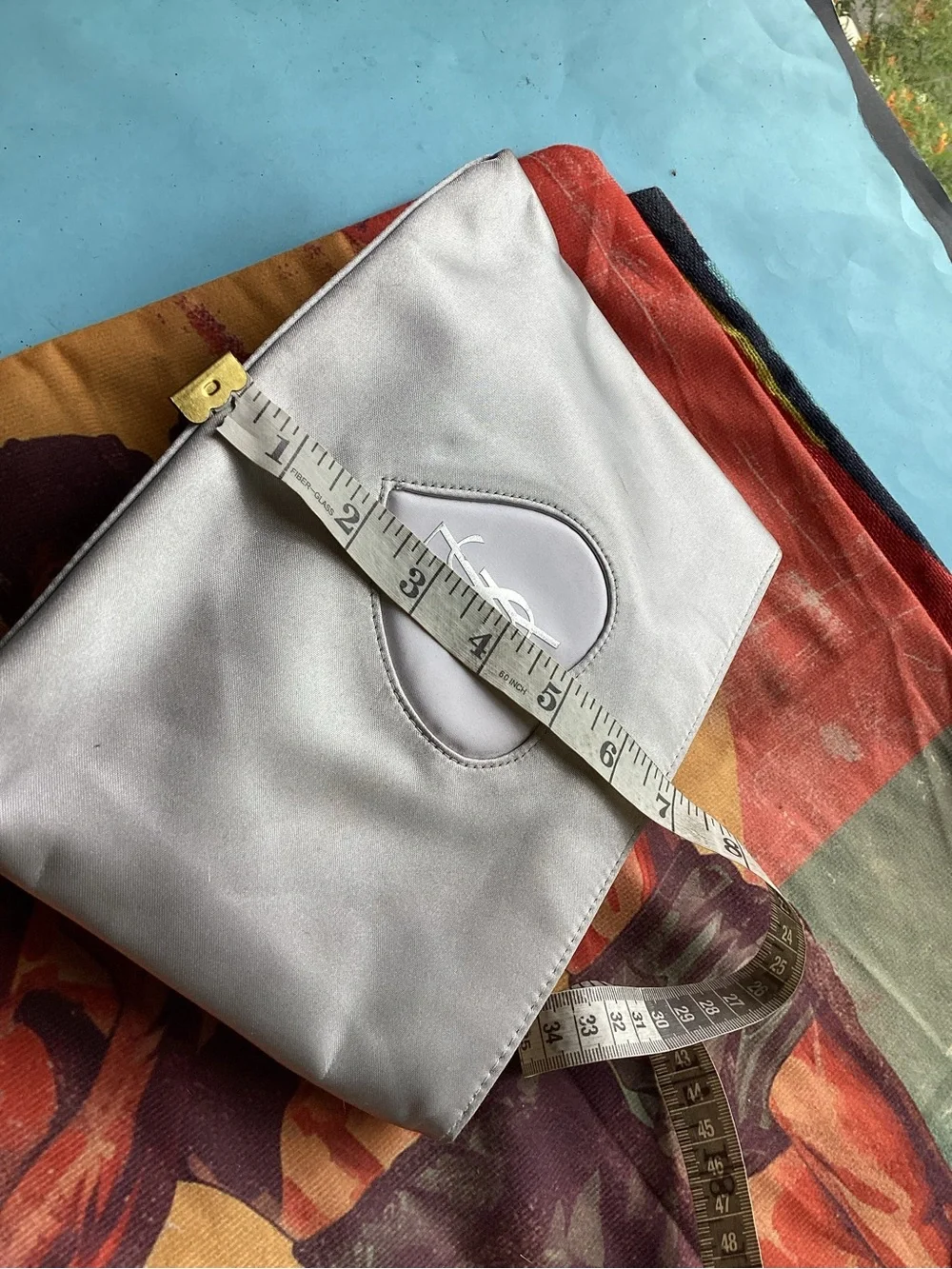 Yves Saint Laurent Silver heart pouch